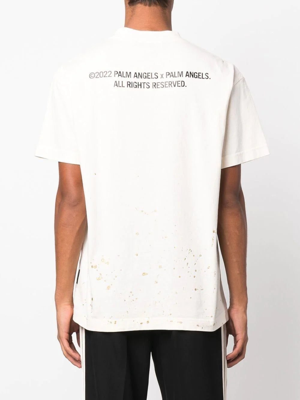 Palm Angels splatter-effect logo-print T-shirt - Image 4