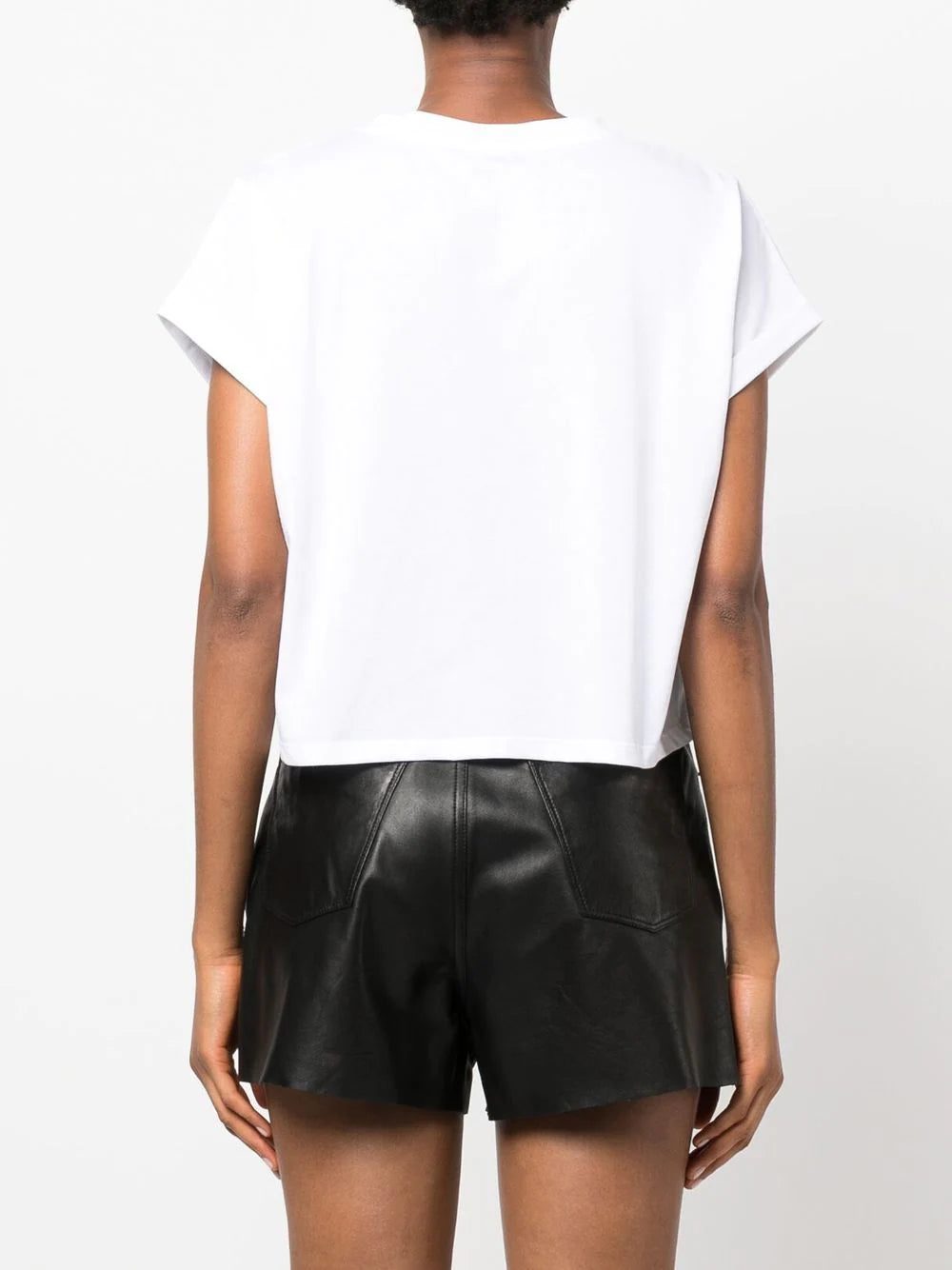 Balmain logo-print cropped T-shirt - Image 4