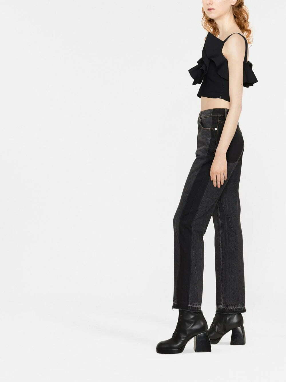 Alexander McQueen gathered-neckline cropped top - Image 3