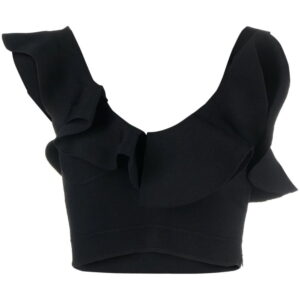Alexander McQueen  gathered-neckline cropped top