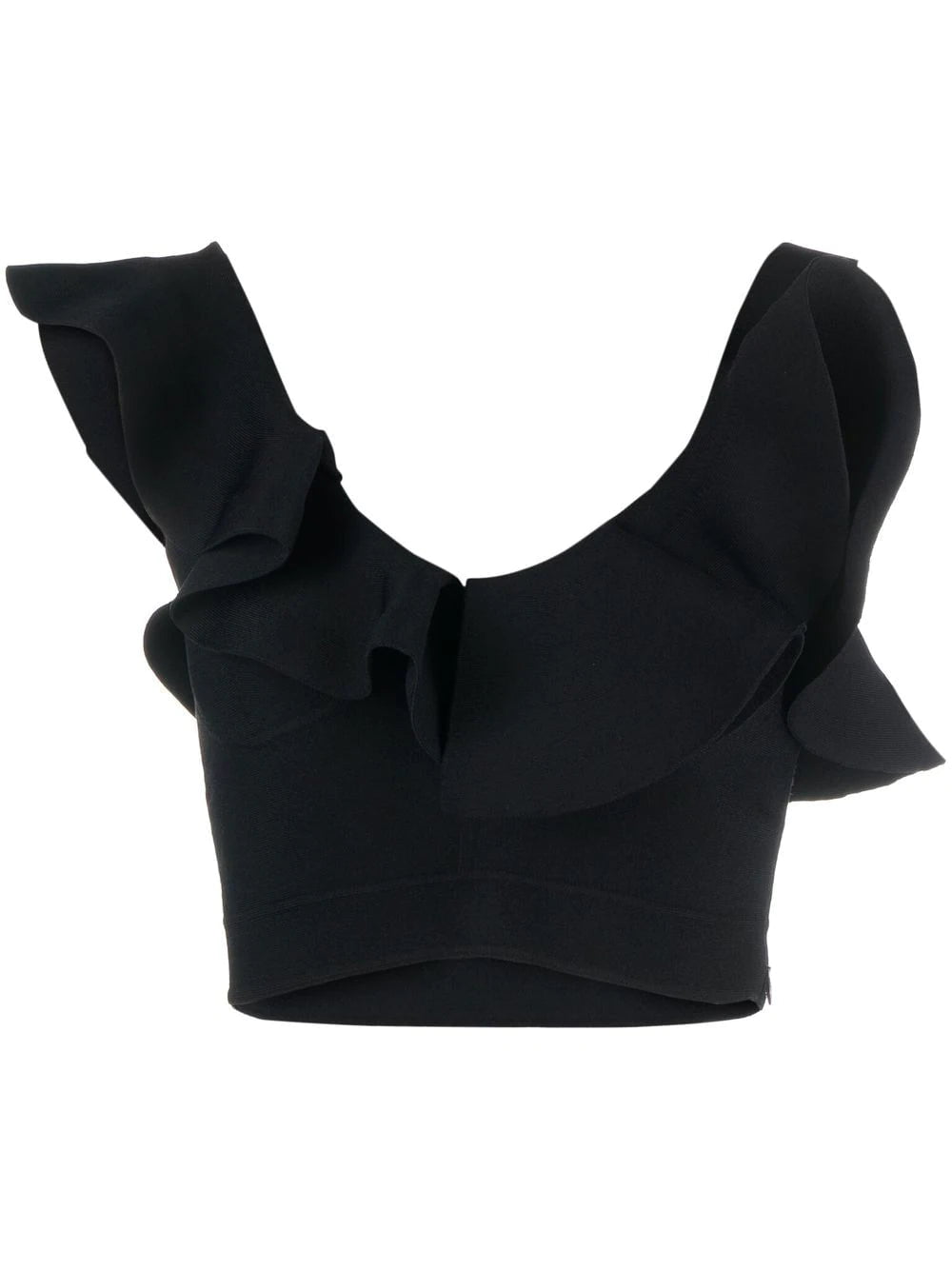 Alexander McQueen gathered-neckline cropped top