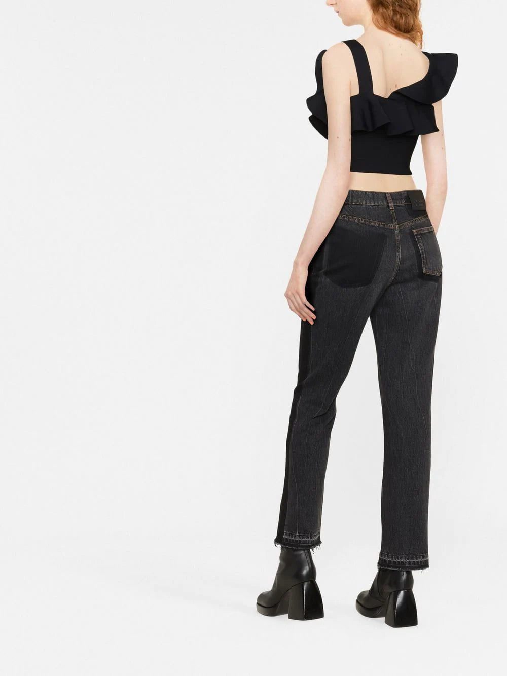 Alexander McQueen gathered-neckline cropped top - Image 4