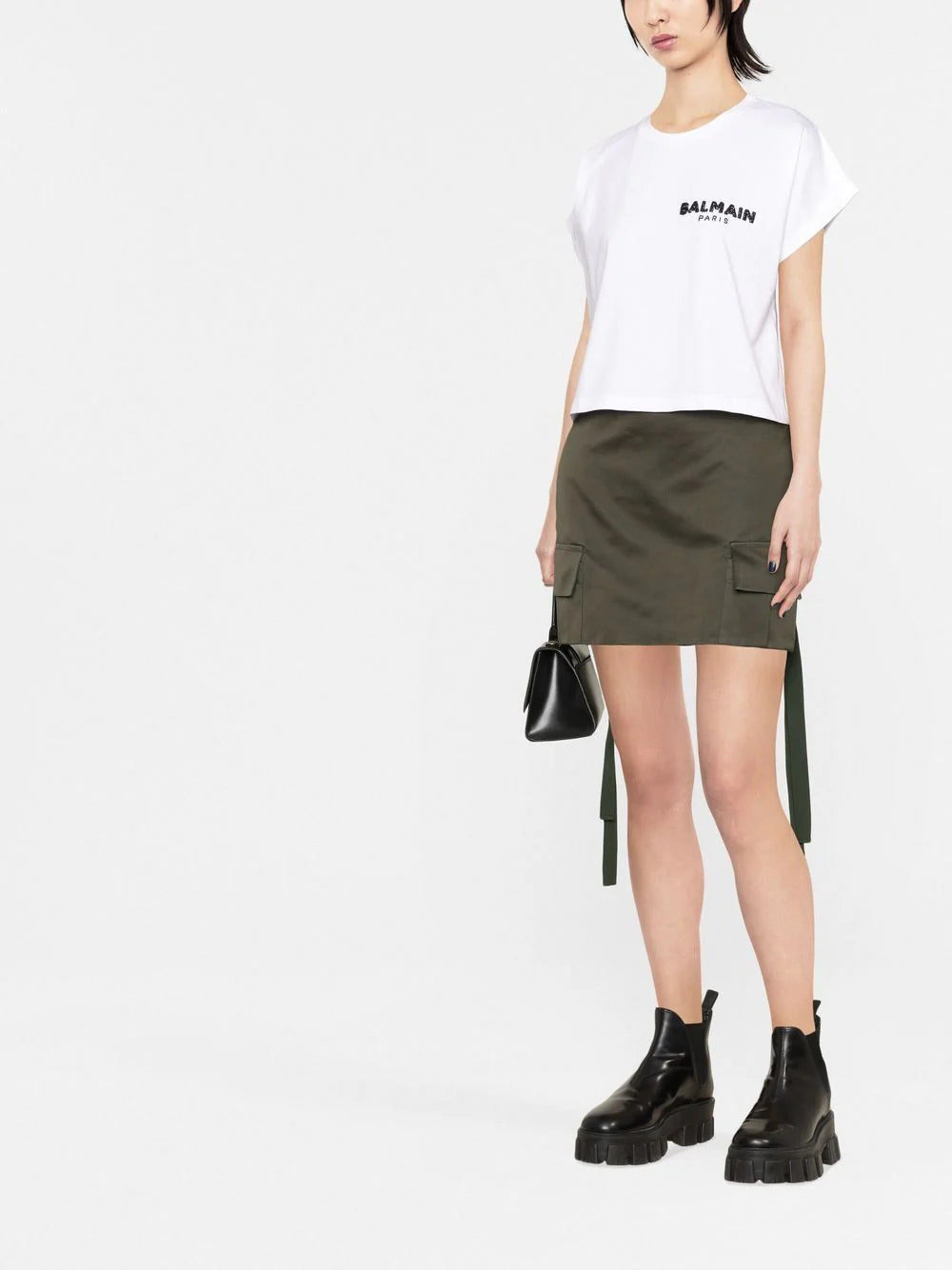 Balmain sequin logo round neck T-shirt - Image 2