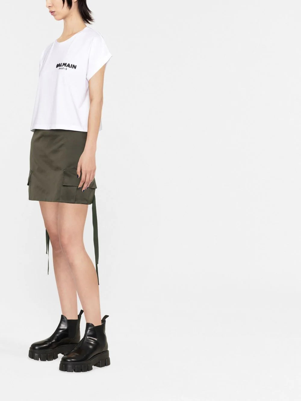 Balmain sequin logo round neck T-shirt - Image 3