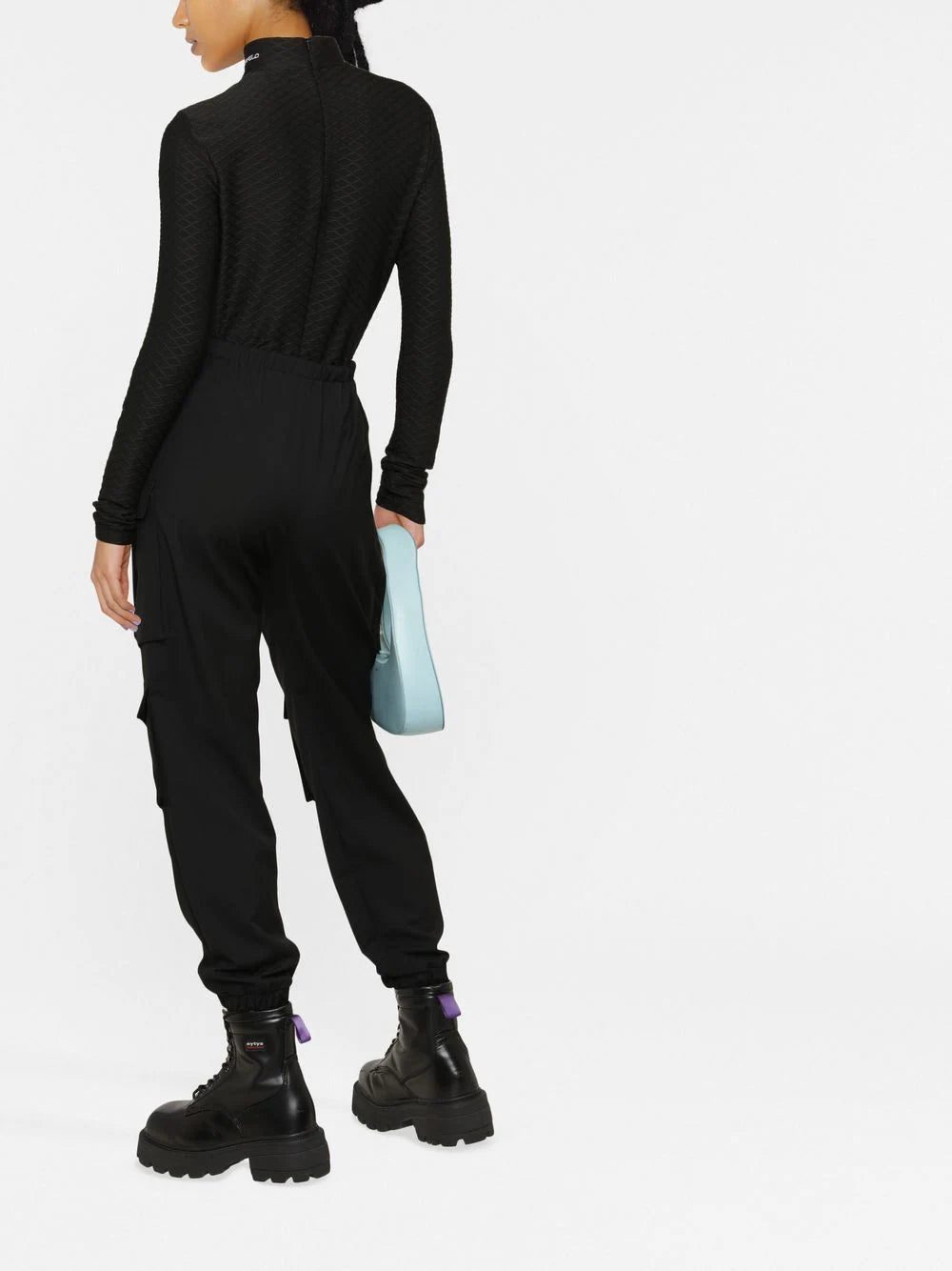 Karl Lagerfeld logo-embroidered textured long-sleeved top - Image 4