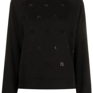 Karl Lagerfeld  monogram rhinestone sweatshirt