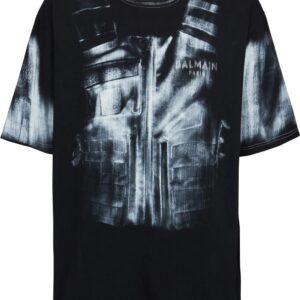 Balmain brushed graffiti-print T-shirt