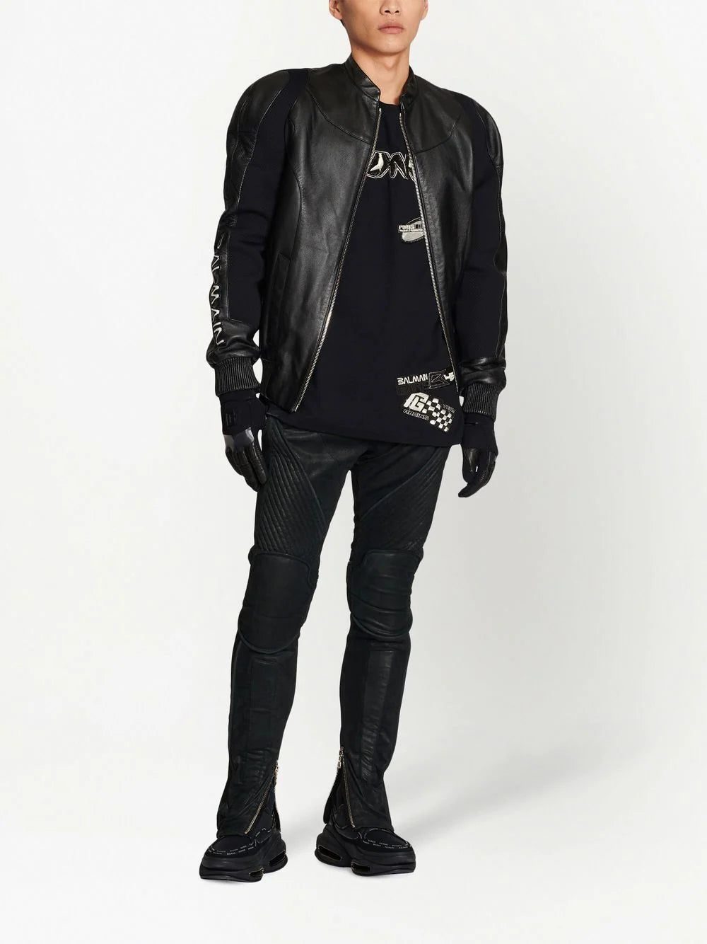 Balmain logo-appliqué mesh T-shirt - Image 2