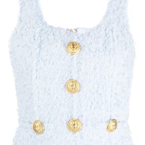 Balmain tweed button-detail top