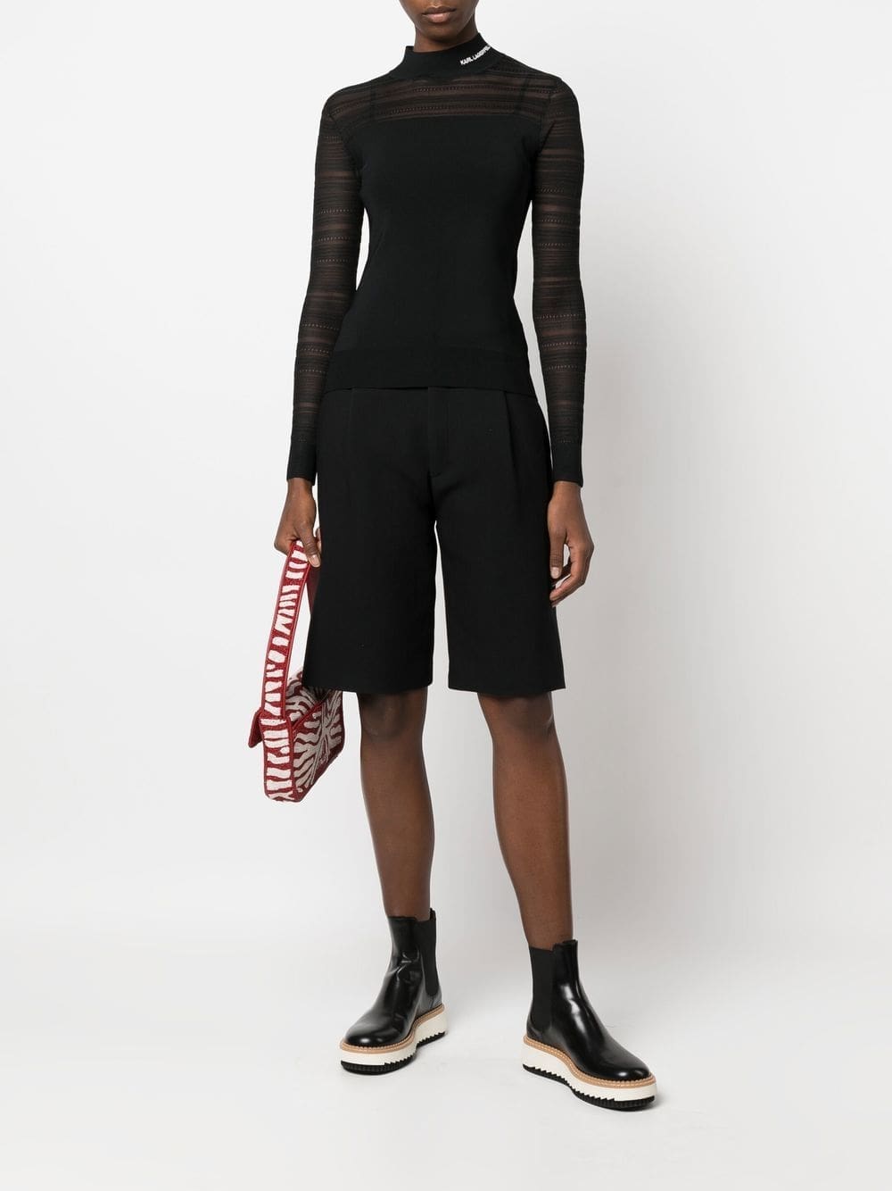 Karl Lagerfeld logo-embroidered mock-neck top - Image 2