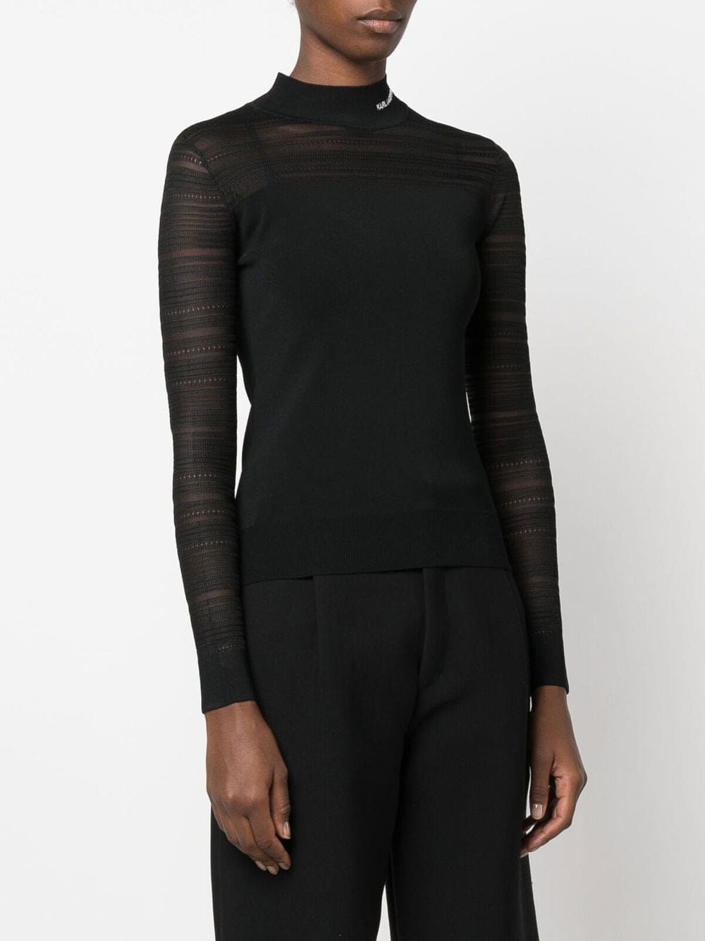 Karl Lagerfeld logo-embroidered mock-neck top - Image 3