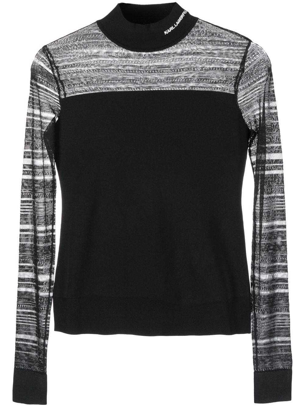 Karl Lagerfeld logo-embroidered mock-neck top