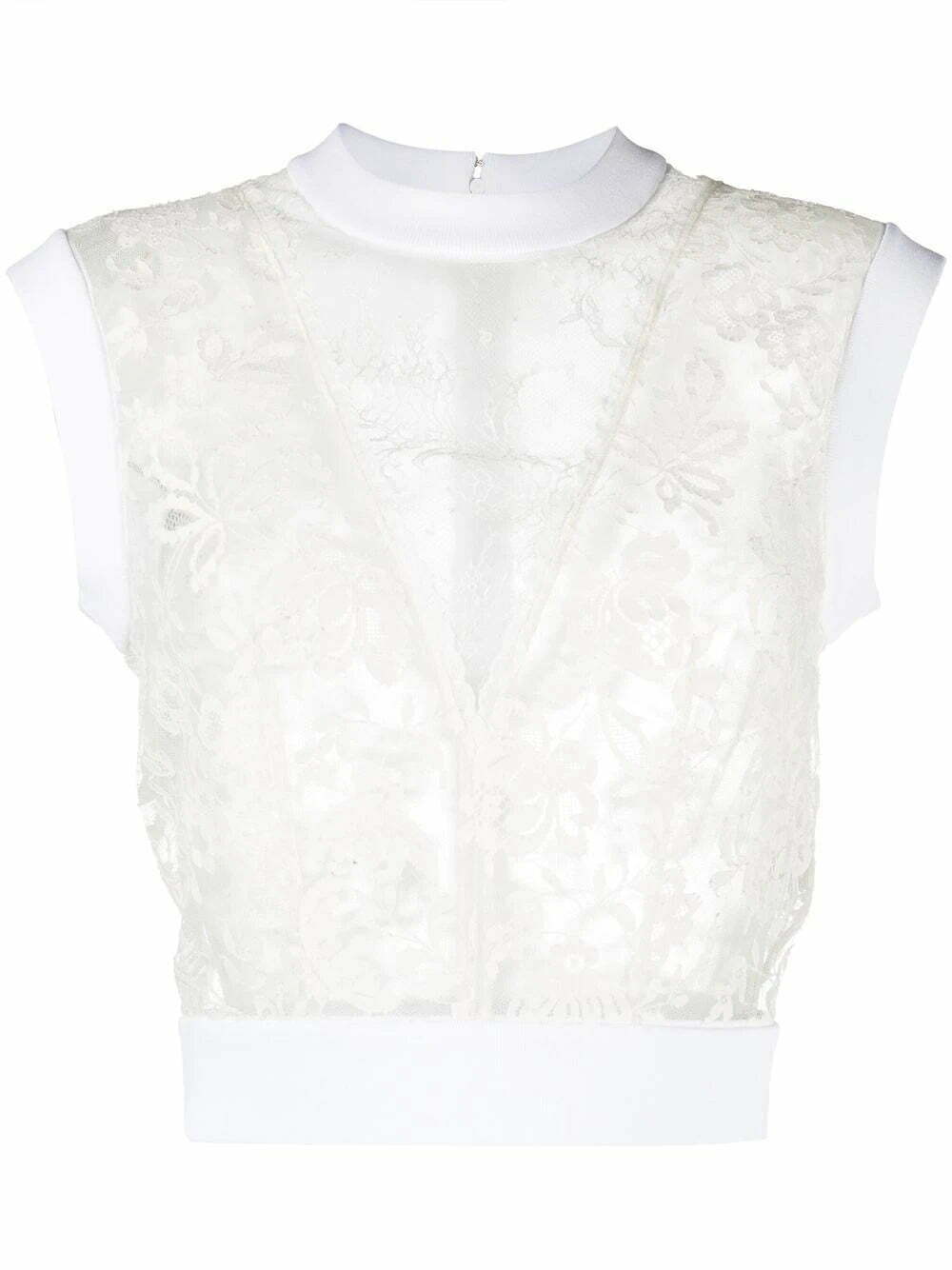 Alexander McQueen sheer-lace sleeveless top