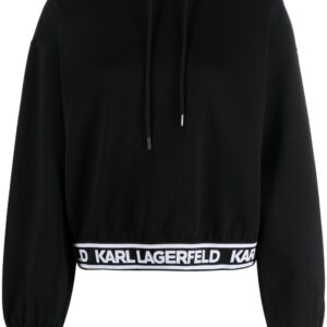 Karl Lagerfeld drawstring logo-underband hoodie