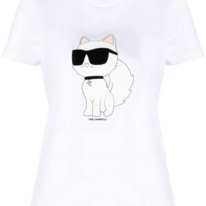 Karl Lagerfeld Ikonik Choupette organic-cotton T-shirt