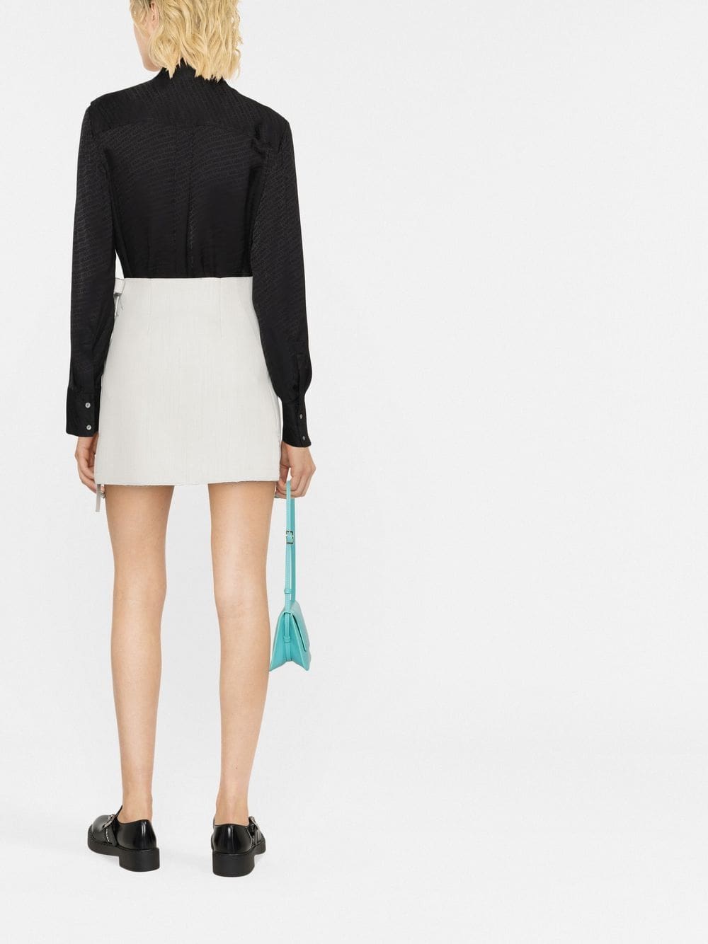 Karl Lagerfeld logo-jacquard ruffled shirt - Image 4