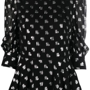 Karl Lagerfeld monogram-pattern flared blouse