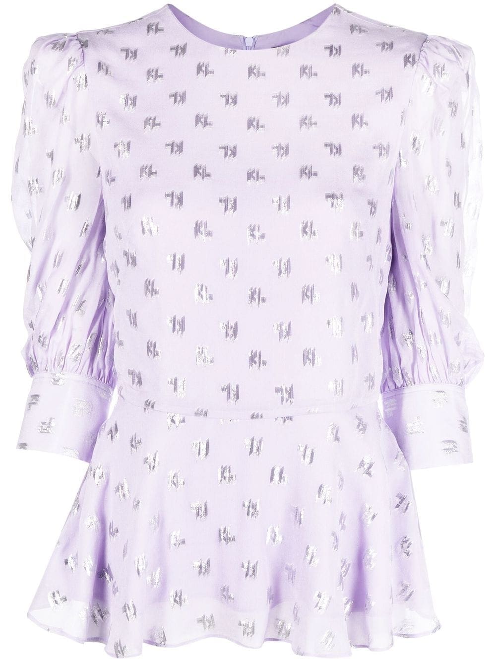 Karl Lagerfeld monogram-pattern flared blouse