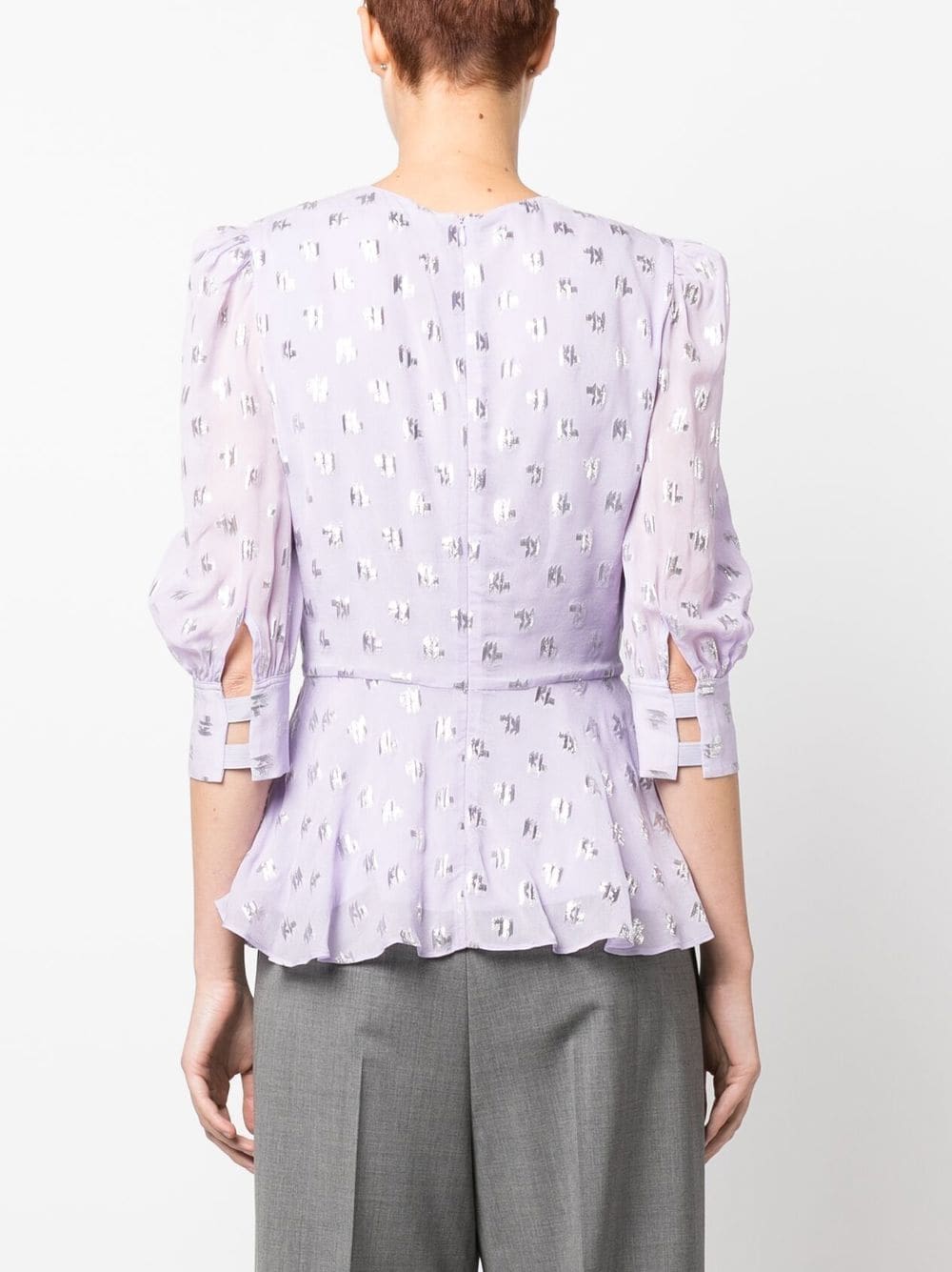 Karl Lagerfeld monogram-pattern flared blouse - Image 4