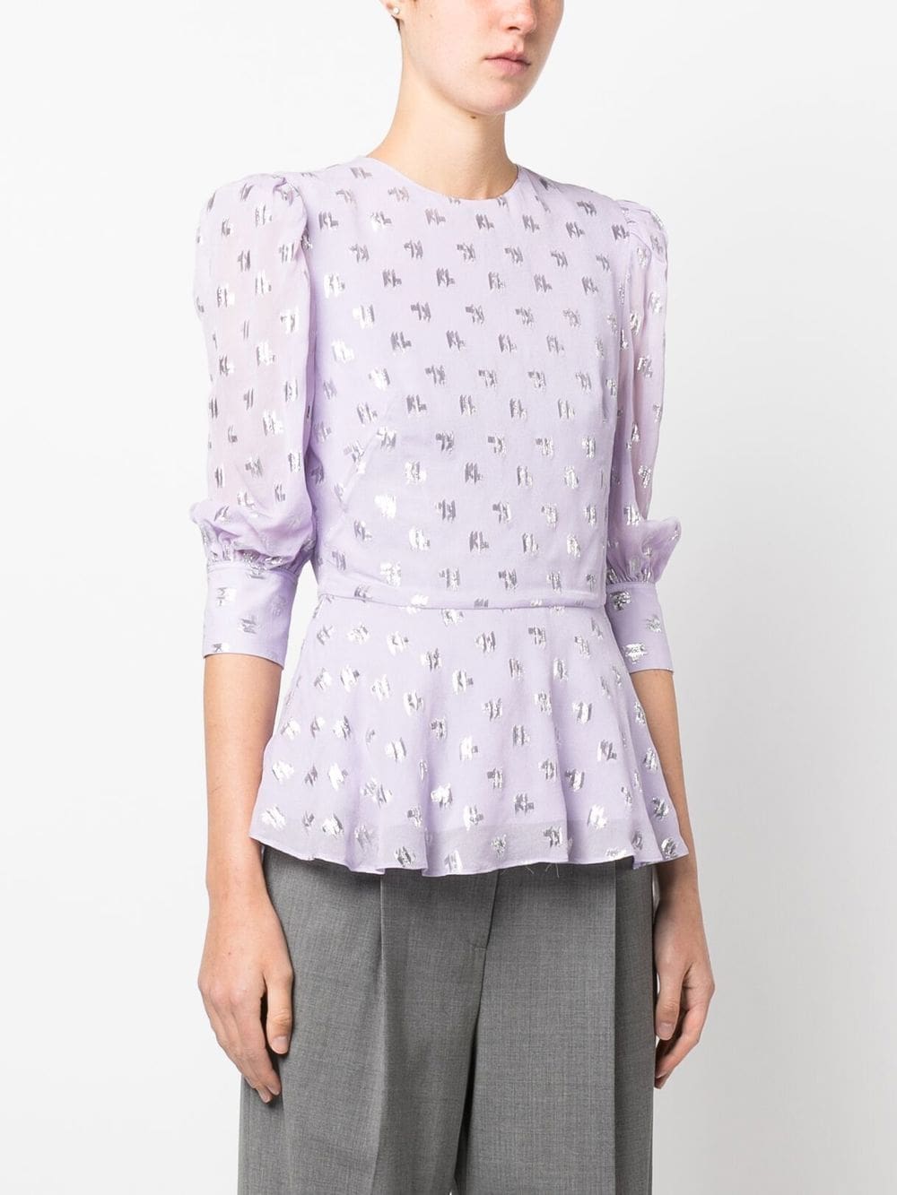Karl Lagerfeld monogram-pattern flared blouse - Image 3