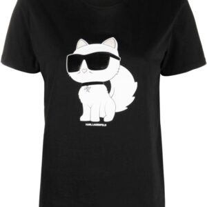 Karl Lagerfeld Ikonik Choupette organic-cotton T-shirt