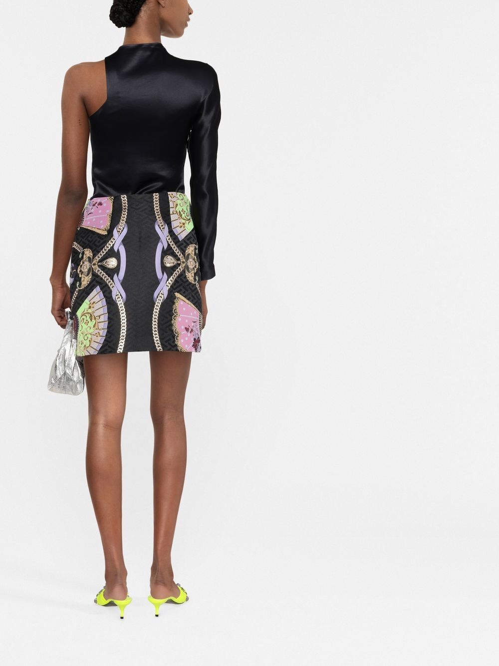 Versace graphic-print Medusa Head button skirt - Image 3