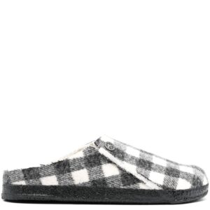 Birkenstock plaid flat sandals