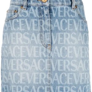 Versace  Versace Allover denim miniskirt