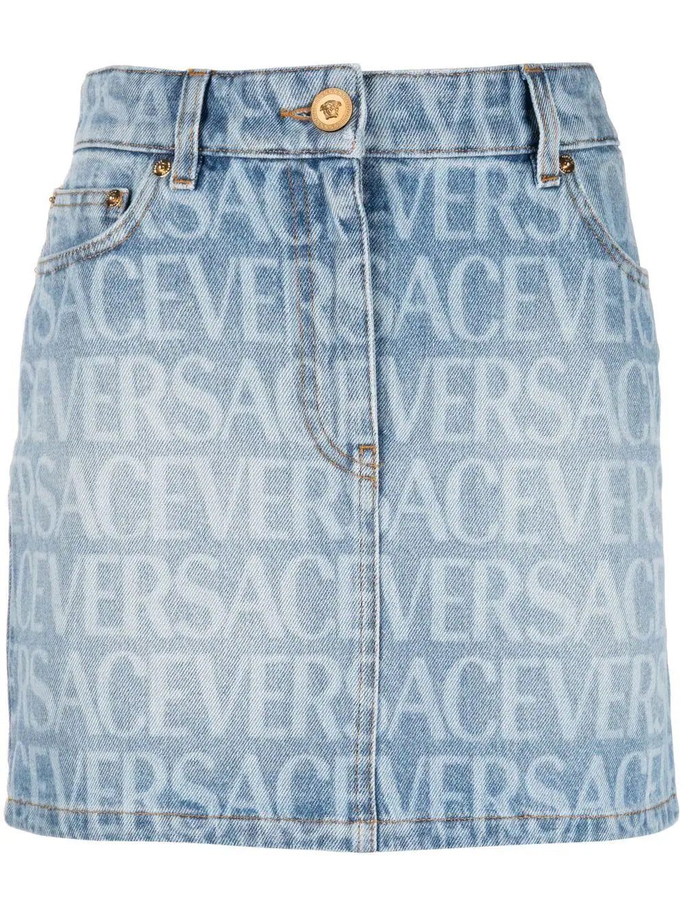 Versace Versace Allover denim miniskirt