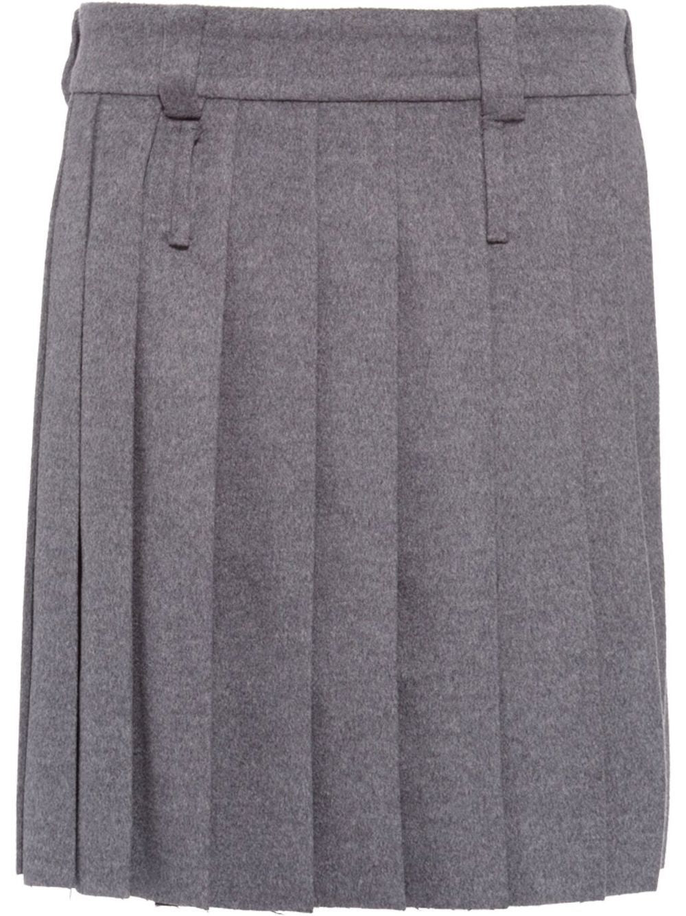 Miu Miu pleated wool-velour skirt