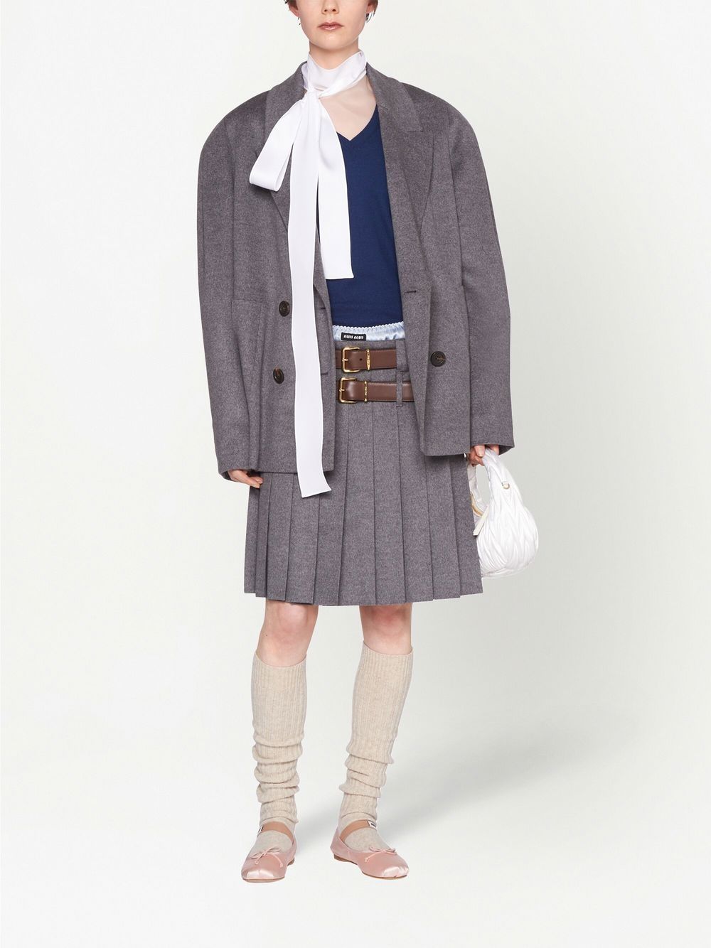 Miu Miu pleated wool-velour skirt - Image 2