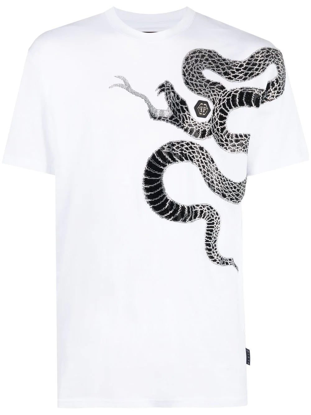Philipp Plein embellished snake-print T-shirt