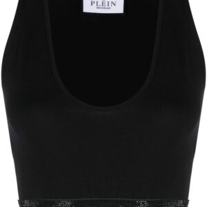Philipp Plein  crystal-embellished logo-band tank top