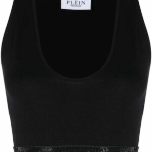 Philipp Plein crystal-embellished logo-band tank top
