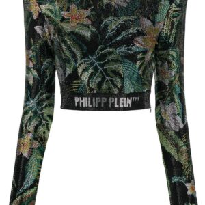 Philipp Plein  crystal-embellished long-sleeved top