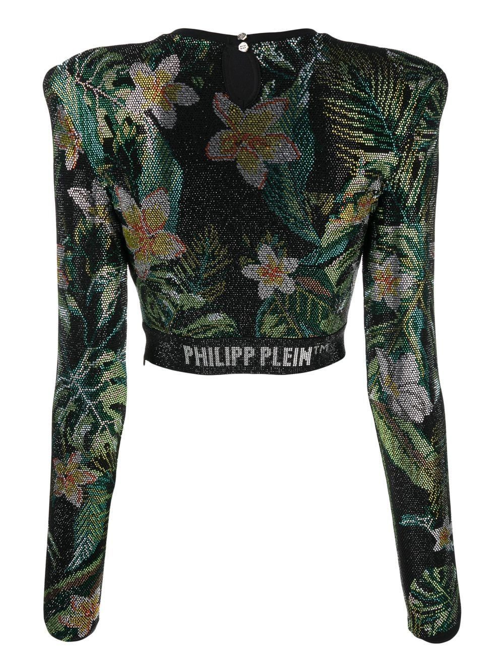 Philipp Plein crystal-embellished long-sleeved top - Image 2