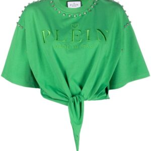 Philipp Plein  diamanté-embellished tie-front T-shirt