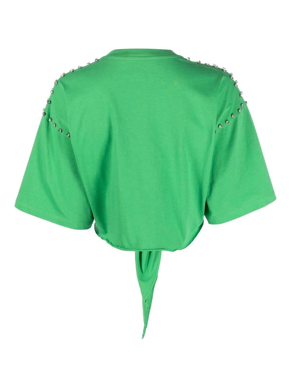 Philipp Plein diamanté-embellished tie-front T-shirt - Image 2