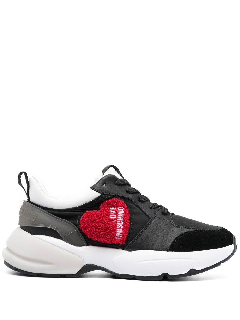 Love Moschino heart-patch lace-up sneakers
