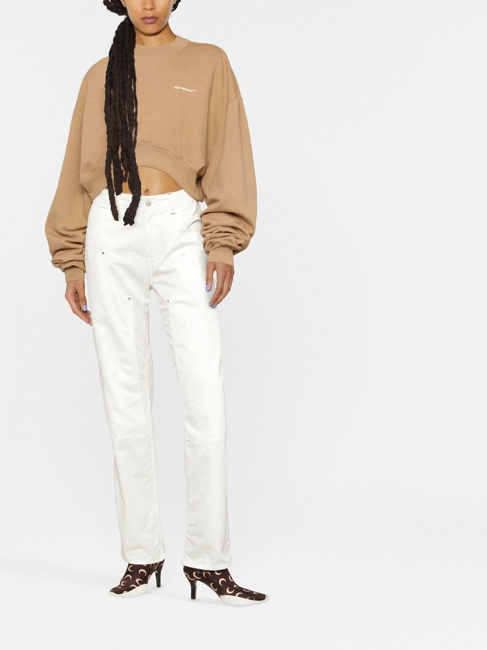 Off-White logo-print cropped sweatshirt - Image 2