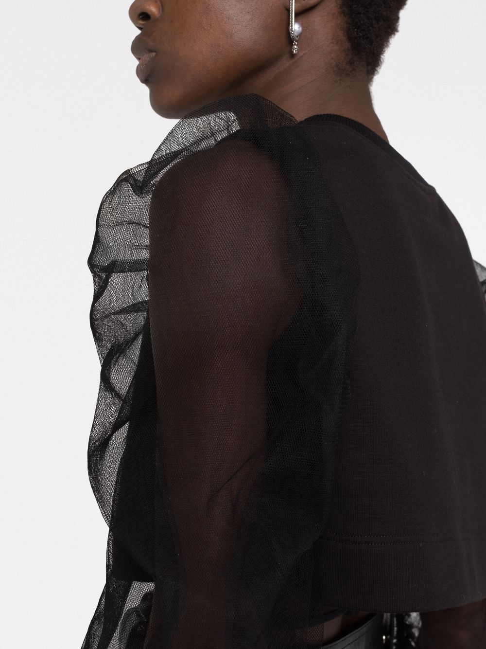 Alexander McQueen puff-sleeve crew-neck blouse - Image 3