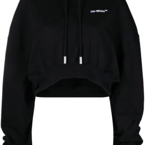 Off-White cropped drawstring hoodie