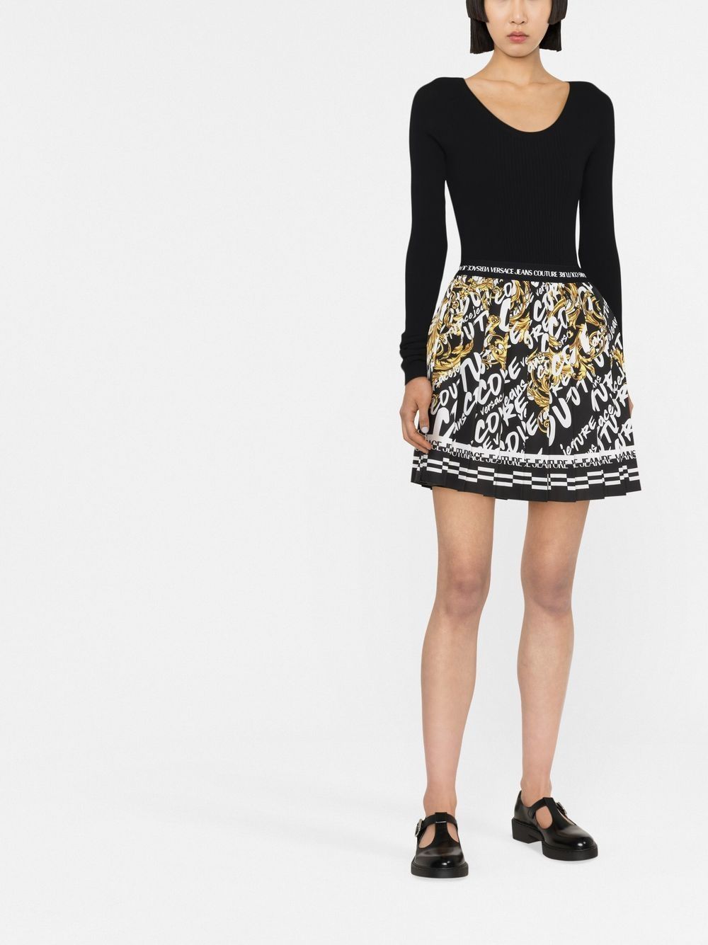 Versace Jeans Couture Barocco-print pleated skirt - Image 2