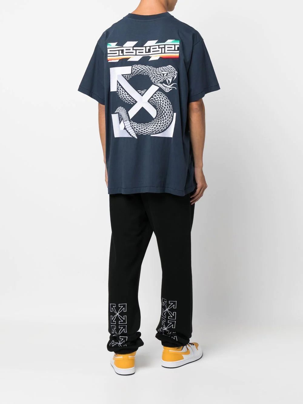 Off-white x SLB snake Arrow logo-embroidered T-shirt - Image 2