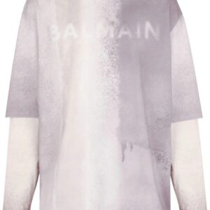 Balmain  logo-print detail T-shirt