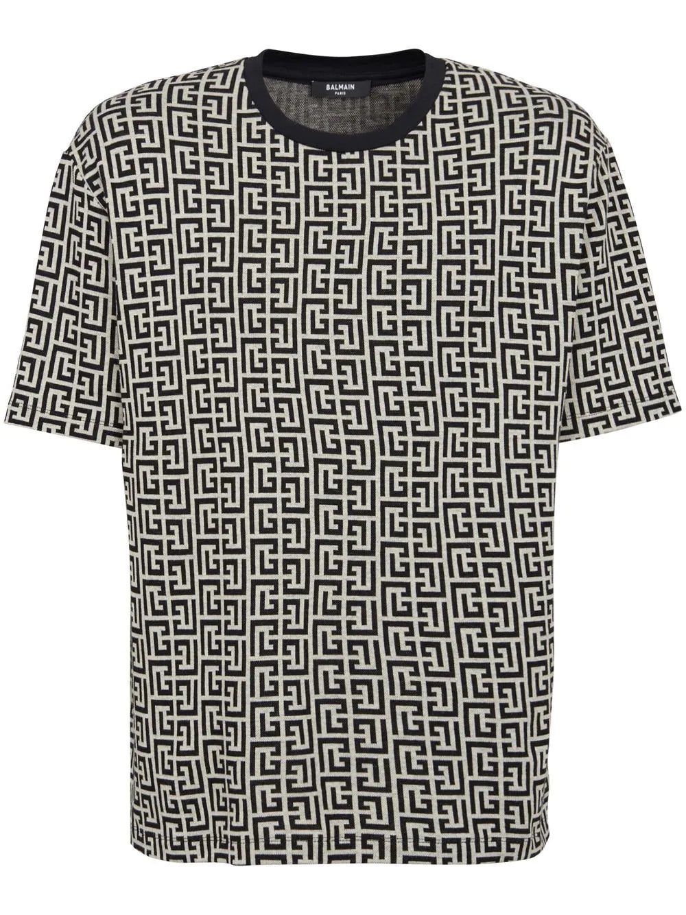 Balmain monogram-print cotton T-shirt