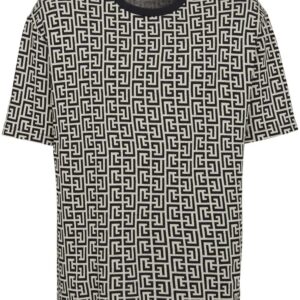 Balmain  monogram-print cotton T-shirt