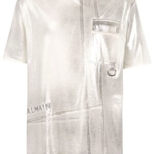 Balmain  metallic-effect pocket T-shirt