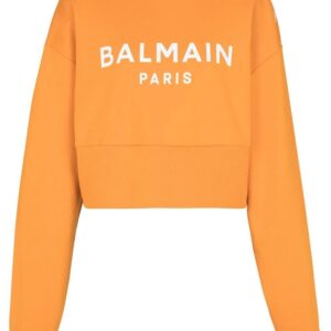 Balmain logo-print organic-cotton sweatshirt