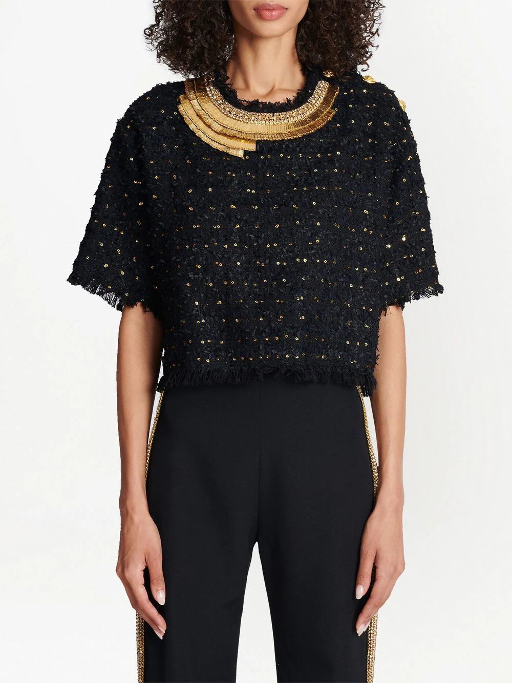 Balmain sequin-embellished tweed top - Image 3